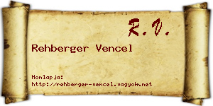 Rehberger Vencel névjegykártya